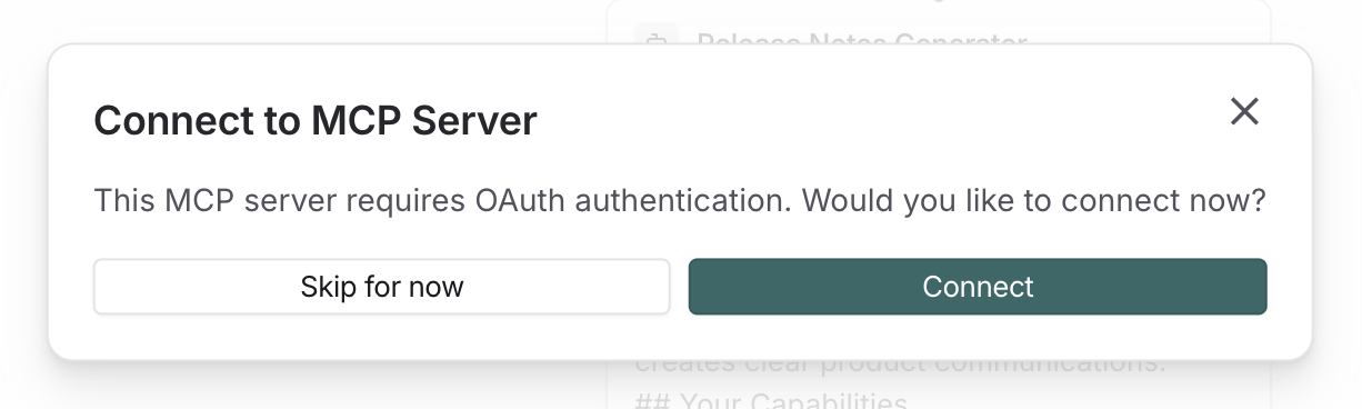 Click Connect to authenticate